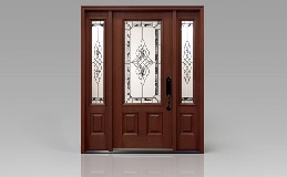Arbor Grove Fiberglass Entry Door with Addison Glass