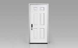 Steel Entry Door solid in White Design ST6800