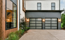 Avante AX | Full View Windows with Frosted Glass in Black Finish on modern house