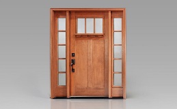 Craftsman Collection Entry Door - FF3321 with Dentil Shelf and Clarion Clear Simulated Divided 6 Lites Windows