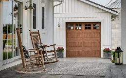 Gallery Steel Long Panel with SQ24 windows in Ultra-Grain Oak Dark Finish